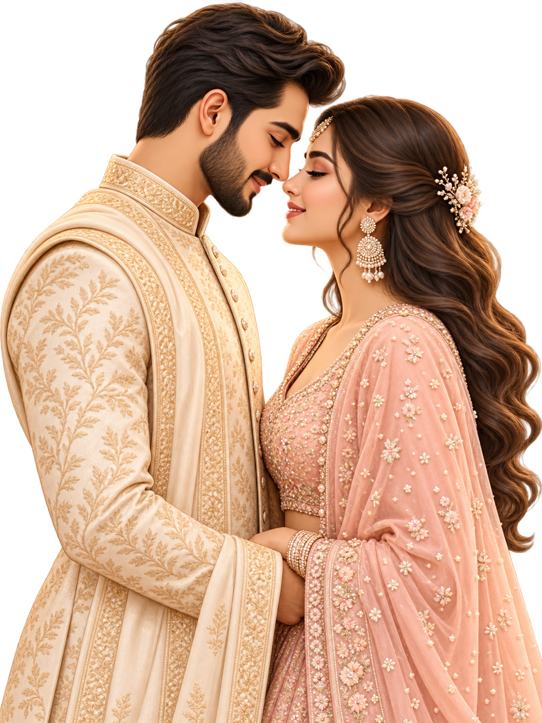 Pamela and Swarup couple artwork